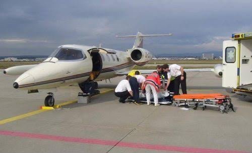 Private jet ambulance charter service